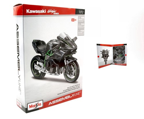 Qoekacy 1:12 H2 R Moto Moulé sous Pression en Alliage Modèle Jouet Noir H2R Moto DéTachable Collection Noir
