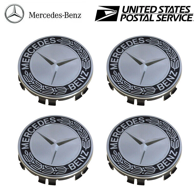 4 Tapacubos tapacubos emblemas llanta negro 75 mm para Mercedes Benz Foto 3 de 4