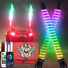 2x 3FT COB RGB LED luces de látigo espiral freno para Can-Am Maverick Trail Sport 1000