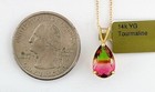 LAB CREATED 4.38 Cts TOURMALINE PENDANT 14k YELLOW GOLD - New With Tag — photo 4