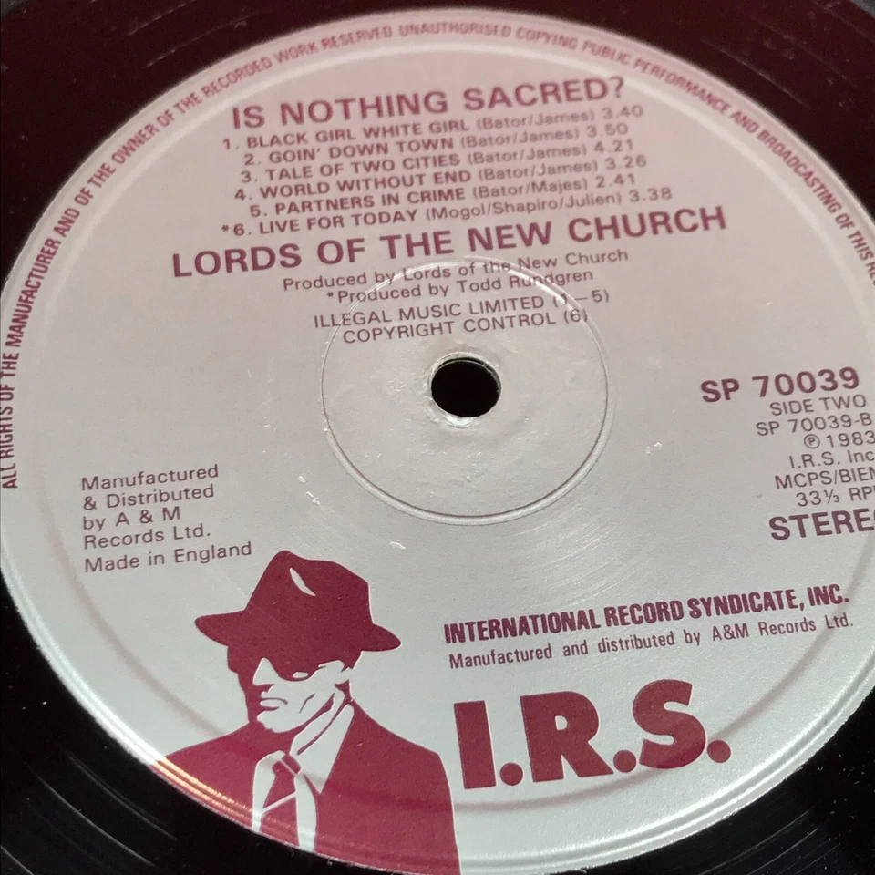 LORDS OF THE NEW CHURCH Is Nothing Sacred? 1983 UK vinyl LP Live For Today - Image 3 of 4