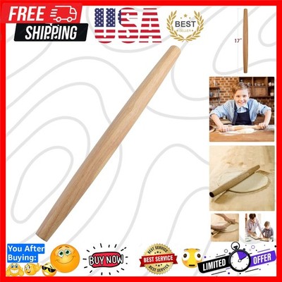 French Rolling Pin 17 Inches  WoodenRoll Pin for Fondant, Pie Crust, Cookie, ...