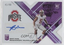 2017 Elite Draft Picks Status Purple Die-Cut 42/99 Raekwon McMillan Auto 1f1