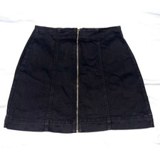 Urban Outfitters BDG Mini Skirt Size M Black Denim Jean Full Zipper Summer NWT