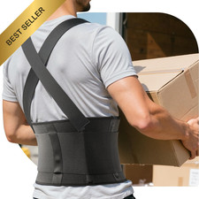 Adjustable Lower Back Support Belt Lumbar Brace for Men Women Work Pain Relief