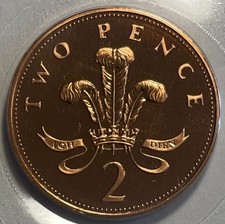 Great Britain 2 Pence 1988 - Ostrich Feathers - Brilliant Uncirculated