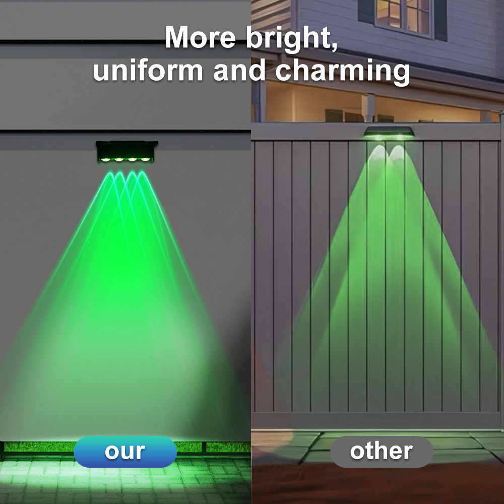 RGB Fence Lights Solar Powered 7 Colors for Fence Wall Patio Deck Yard Garden