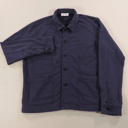 Alex Mill Mens XL Chore Coat Navy Blue Cotton Overshirt Jacket Heavy Cardigan - product listing photo