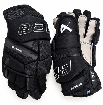 BAUER Supreme MACH Eishockey Handschuhe Intermediate 12'' Schwarz Neu