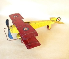 Avion tôle jouet Biplan Taxiplane Kingsbury USA 1927 (Joustra cij tippco marx)