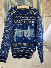 NWT Spencer's Workshop Light-UP Jewish Hanukkah Dreidel Sweater Unisex Size L
