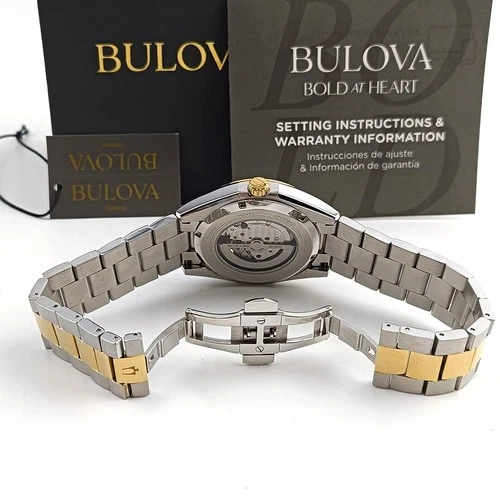 Men's Bulova Surveyor 98A284 Silver-Gold Dial Two-Tone Stainless Automatic Watch image 7