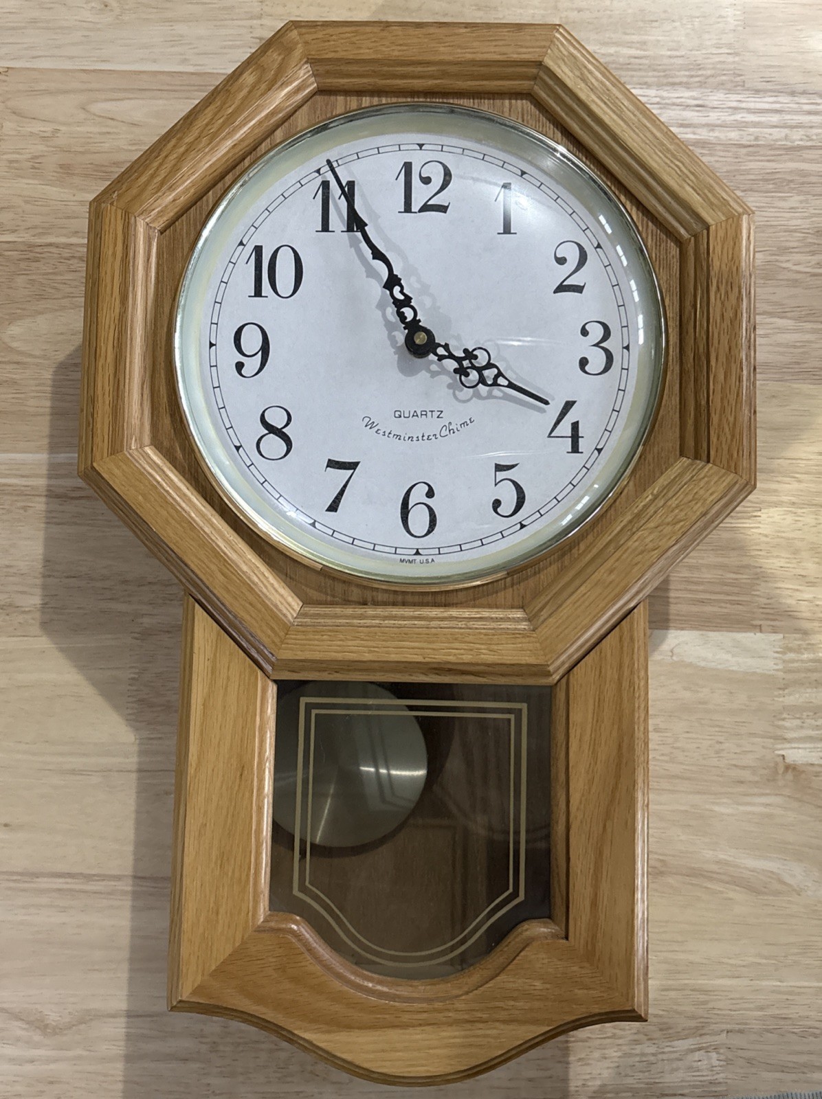 Quartz Wooden Westminster Chime Pendulum Wall Clock Works