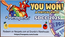 Neopets SDCC 2025 Wheel of Excitement Code Card Retired Prize Code Exclusive