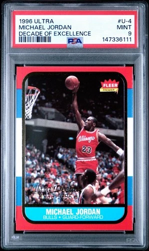 1996 Ultra #U4 Michael Jordan 1986 Decade of Excellence PSA 9 Mint