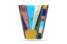 Ken Lauher 925 Silver Multi Stone Inlay Sunrise Bolo Tie Slide (40.90g.)