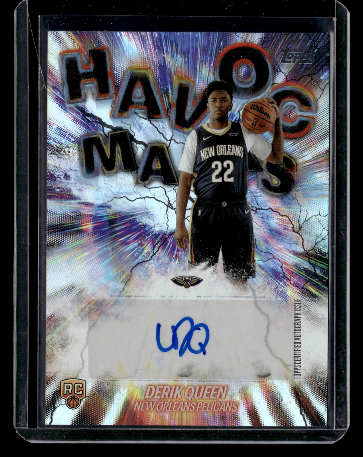 2025-26 Topps #HM-DQ Derik Queen Havoc Marks Rainbow Foilboard