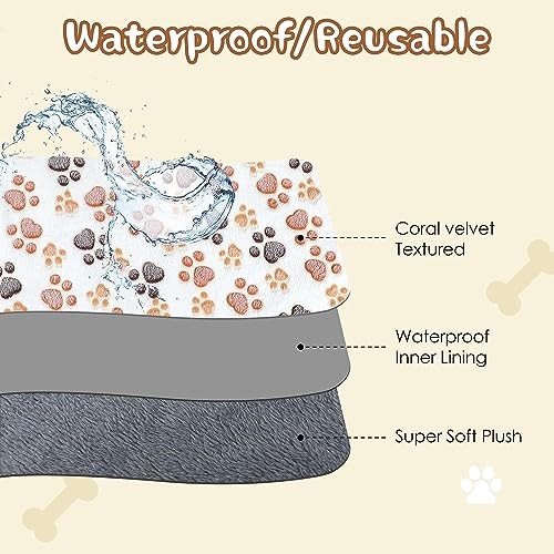 Waterproof Dog Blankets, 2 Pack Washable Dog Blankets for Bed Couch Sofa - Picture 6 of 8