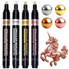 Resiners Metallic Markers, Chrome Paint 1 Count Pack of 4 , metallic gold