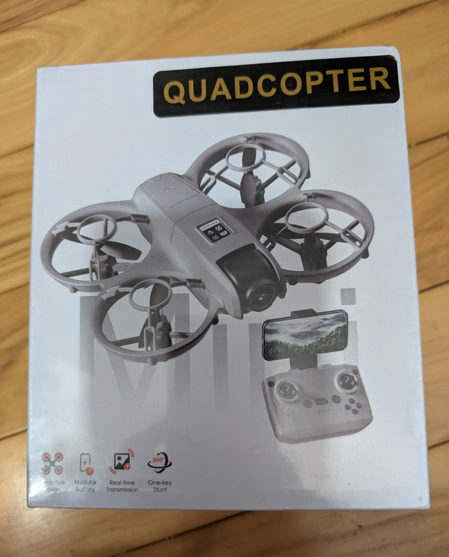 Quadcopter Drone with Camera, Remote Controller, Gray Plastic