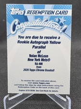 Nolan McLean Chrome 2026 Yellow Auto