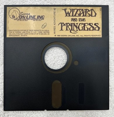 Vintage Wizard and the Princess 5 inch floppy Disk program  Sierra On-Line 1980