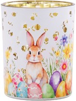 Clayre & Eef 6GL5382 Teelichthalter Weiß Braun 10X13 Cm