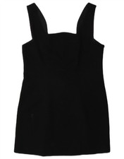Versace Womens Sleeveless Shift Dress IT 46 Large Black Cotton BY12