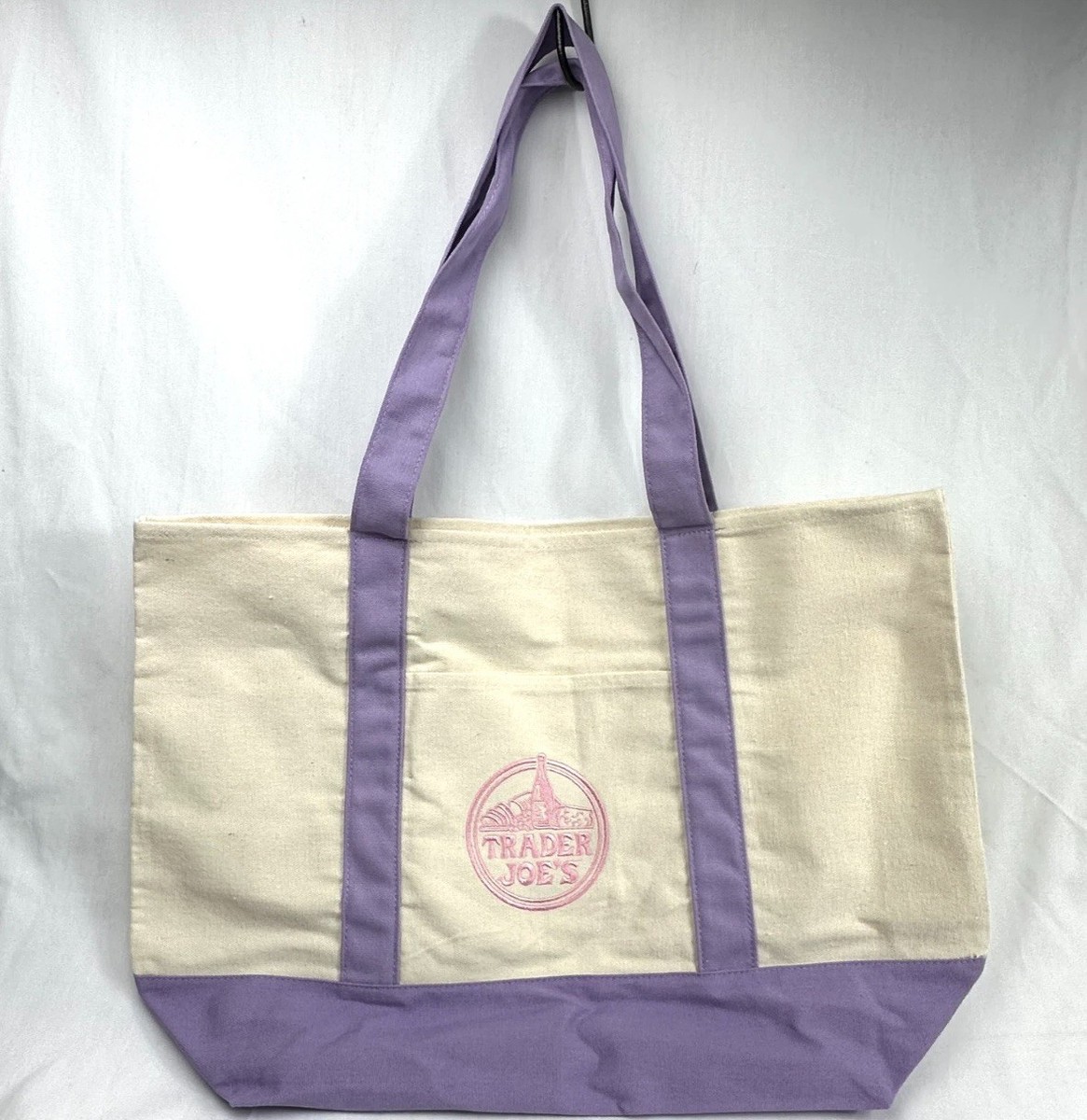 Trader Joe's Large Pastel Canvas Reusable Tote Bag 2026 Limited