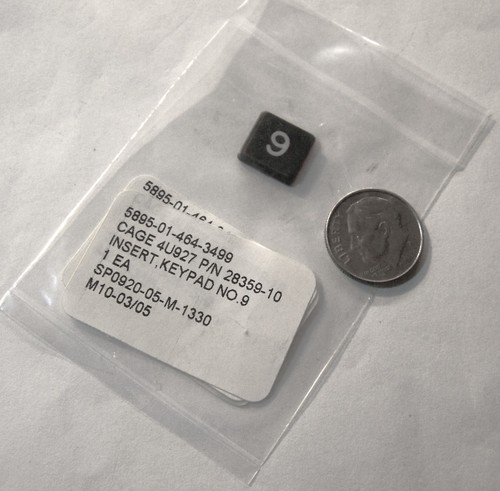MATHEWS ASSOC. 38359-10 #9 KEYPAD INSERT TSEC/KY-68 NHA VOICE TERMINAL .450" SQ.