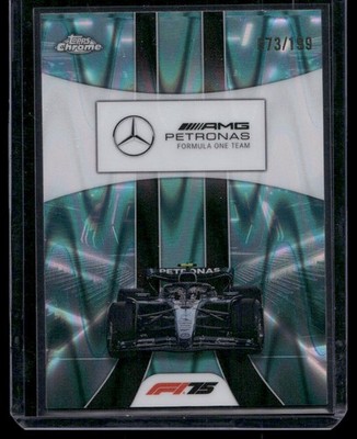 2025 Topps Chrome F1 Mercedes-AMG Petronas Team LOGO, Aqua RayWave /199