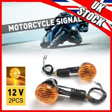 Bullet Turn Signal Indicator Lights Chrome Universal Fit 12V Motorcycles Amber