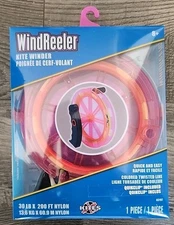 KiteReeler Kite Winder Pink Yellow with 200 feet 30 LB Nylon Line by X Kites