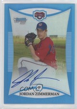 2008 Bowman Chrome Prospects Prospect Blue Refractor Jordan Zimmermann Auto 15wv