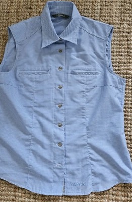 Schöffel  Damen Wanderbluse Gr. 40 Blau Weiß