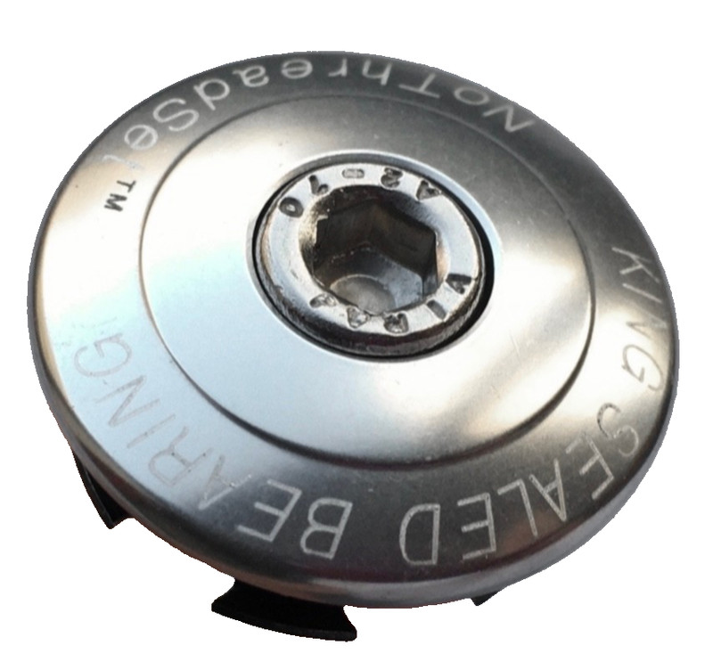 Chris King Headset Top Cap, Bolt & Star Nut for Treadless 1" Inch Steerer Silver