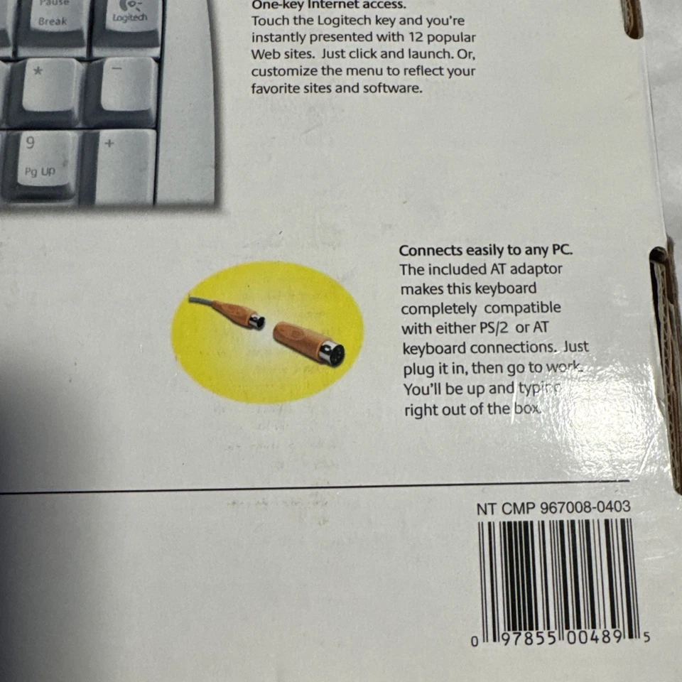 Logitech Newtouch Compact Keyboard PS/2 & AT Keyboard Adapter Included - Image 3 of 4