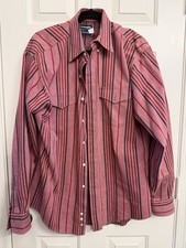 Wrangler Cowboy Cut Western Shirt Men s XL Long Tails 15.5x34 Single Needle
