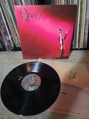 Queen Self Titled Lp Vinyl 1973 1st 'Gold Embossed' Press W/Insert VG+/EX Wax