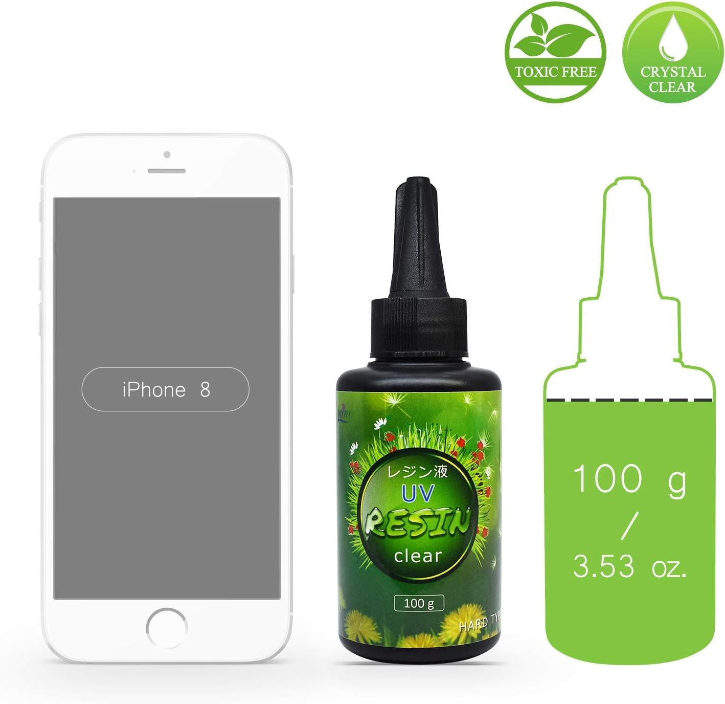 100g Crystal Clear UV Resin for DIY Crafts - Fast Curing & Bubble-Free