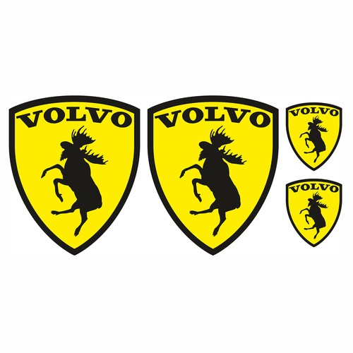 4x Elch Emblem Aufkleber Set Folie Tuning Lustig Zubehör Auto Volvo R067 - 第 1/8 張圖片