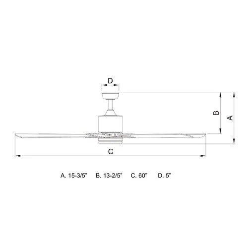 Wheelock 1-Light Ceiling Fan in Contemporary Style 15.75 Inches Tall and 60 - Picture 10 of 10