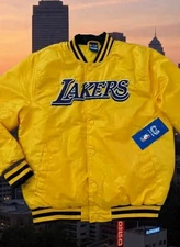 NBA Ultra Game Los Angeles Lakers Logo Stitched Yellow Jacket Size XL