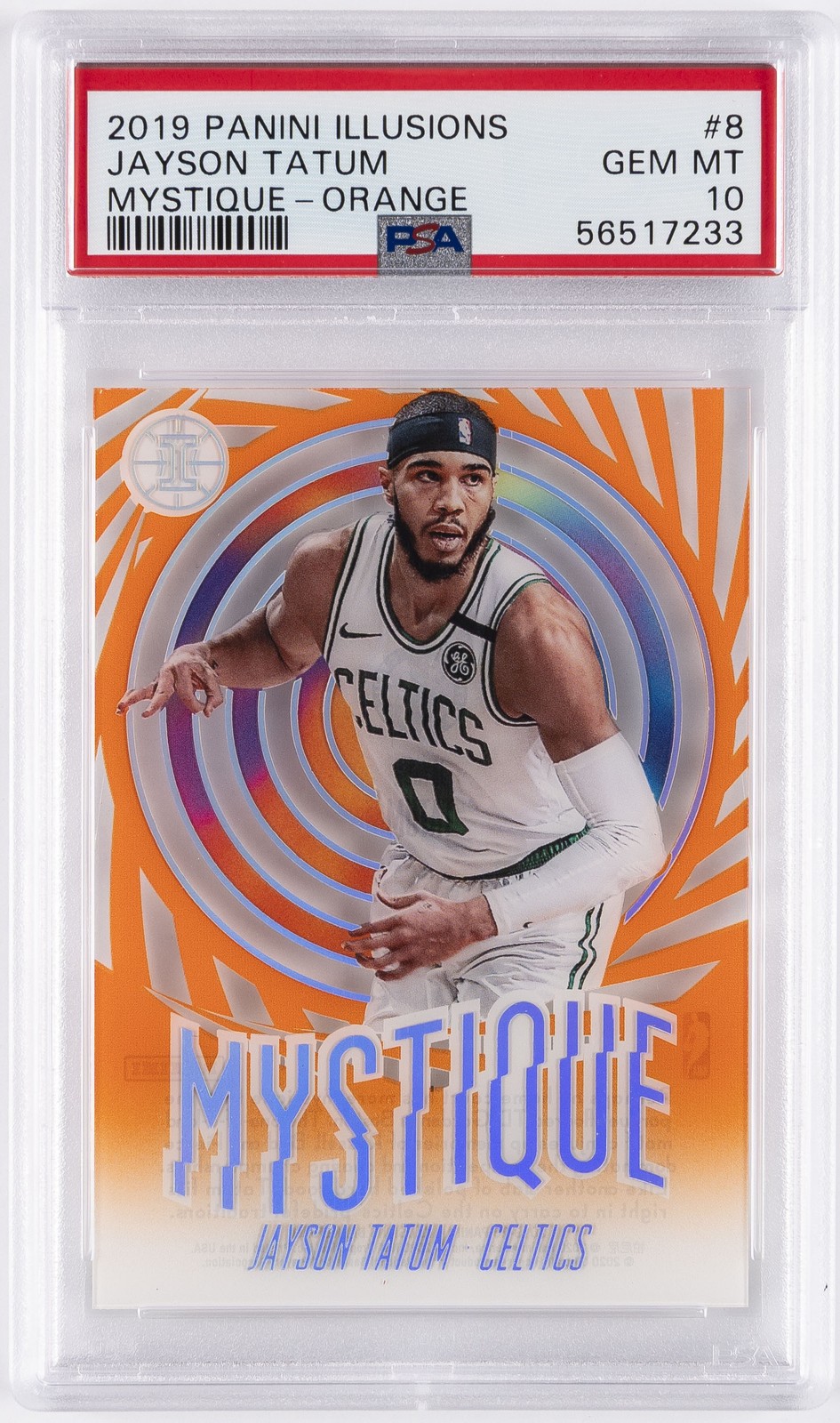 2019 PANINI ILLUSIONS MYSTIQUE ORANGE #8 JAYSON TATUM PSA 10