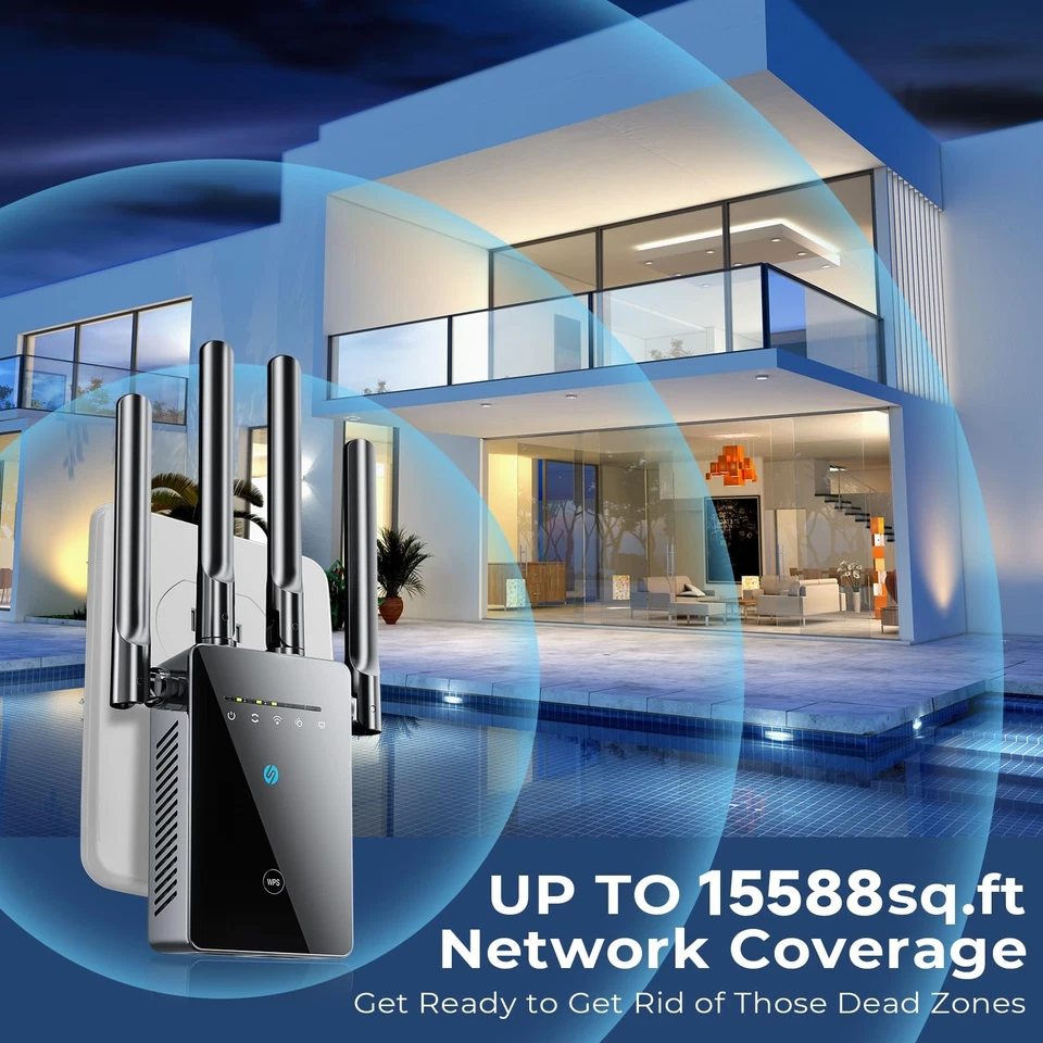 2026 Best WiFi Extender Signal Booster - 6X Faster Internet black Matte - Image 2 of 4