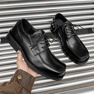 Men's Faux Leather Dress Shoes Round Toe Lace Up Loafers Retro Formal Fashion SZ