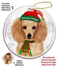 Poodle Santa's Helper Holiday Ornament