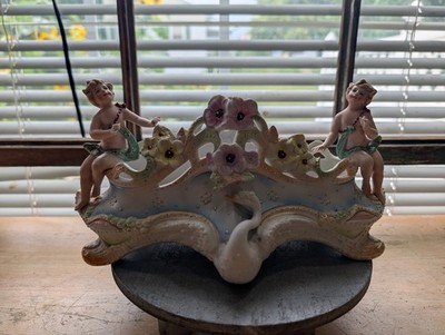 Antique/VTG Floral Cherub Decorative Planter