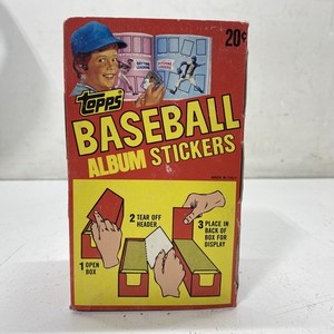 1982 Topps Baseball Album Stickers Vintage 100 Count Display Box See Photos