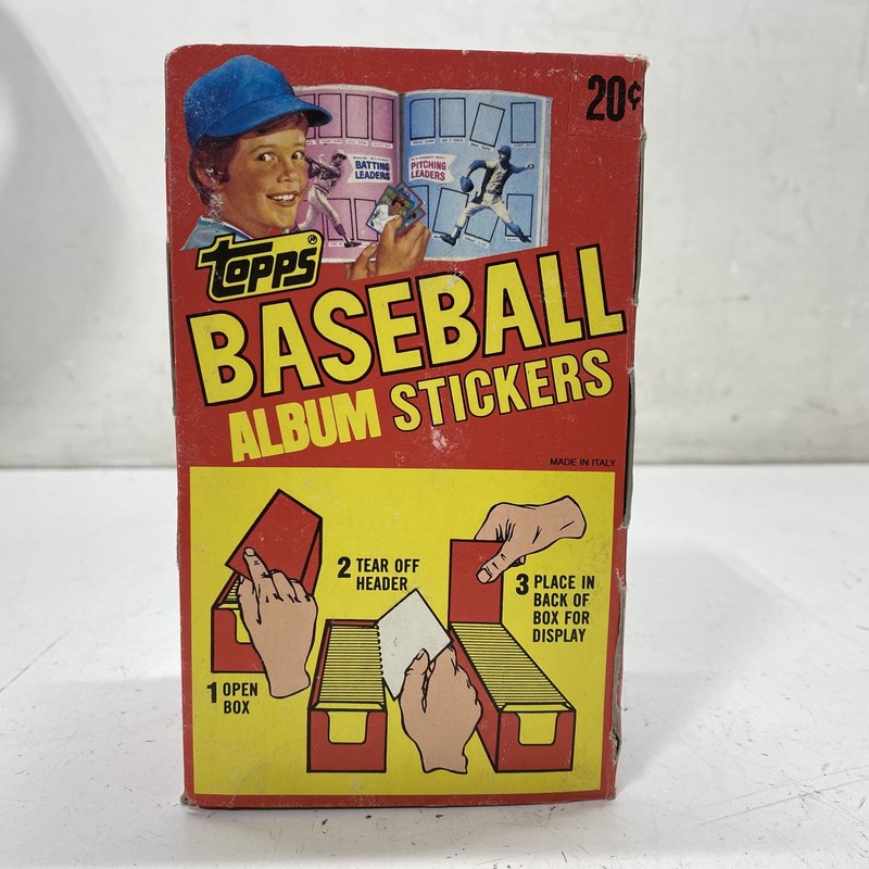 1982 Topps Baseball Album Stickers Vintage 100 Count Display Box See Photos